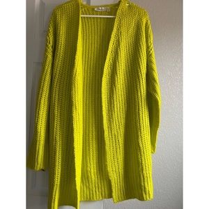 Stylish neon lime green Winter cardigan